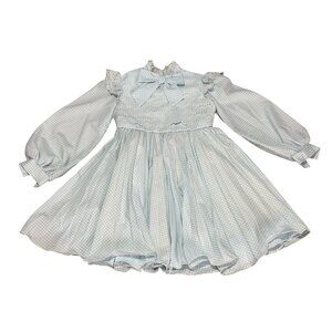 Vintage Dorissa of Miami Dress Girls 10 Plaid 70s Ruffles Pleated Long Victorian